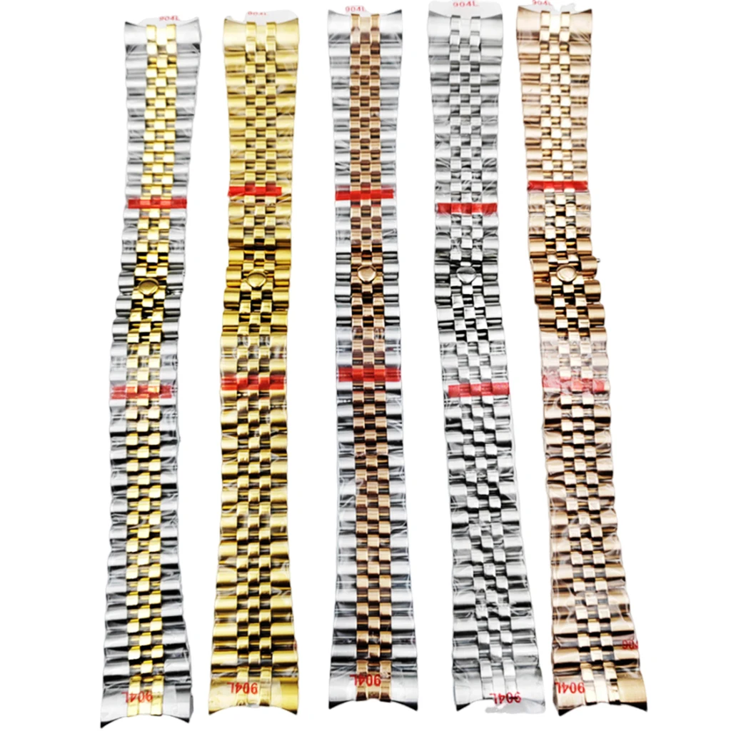 20mm President Strap Watch Bracelet Replacement Gold Silver Solid Stainless Steel Fits Watches Case Parts