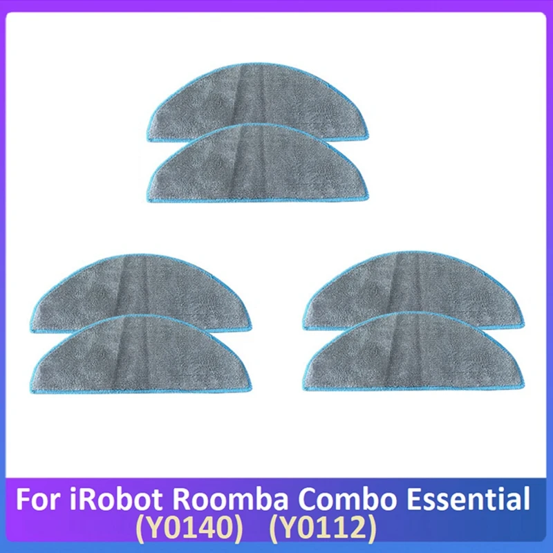 

A17F-6PCS Mop Pad Replacement Part For Irobot Roomba Combo Essential Y0112 Vacuum Cleaner Washable Microfiber Mop Pad