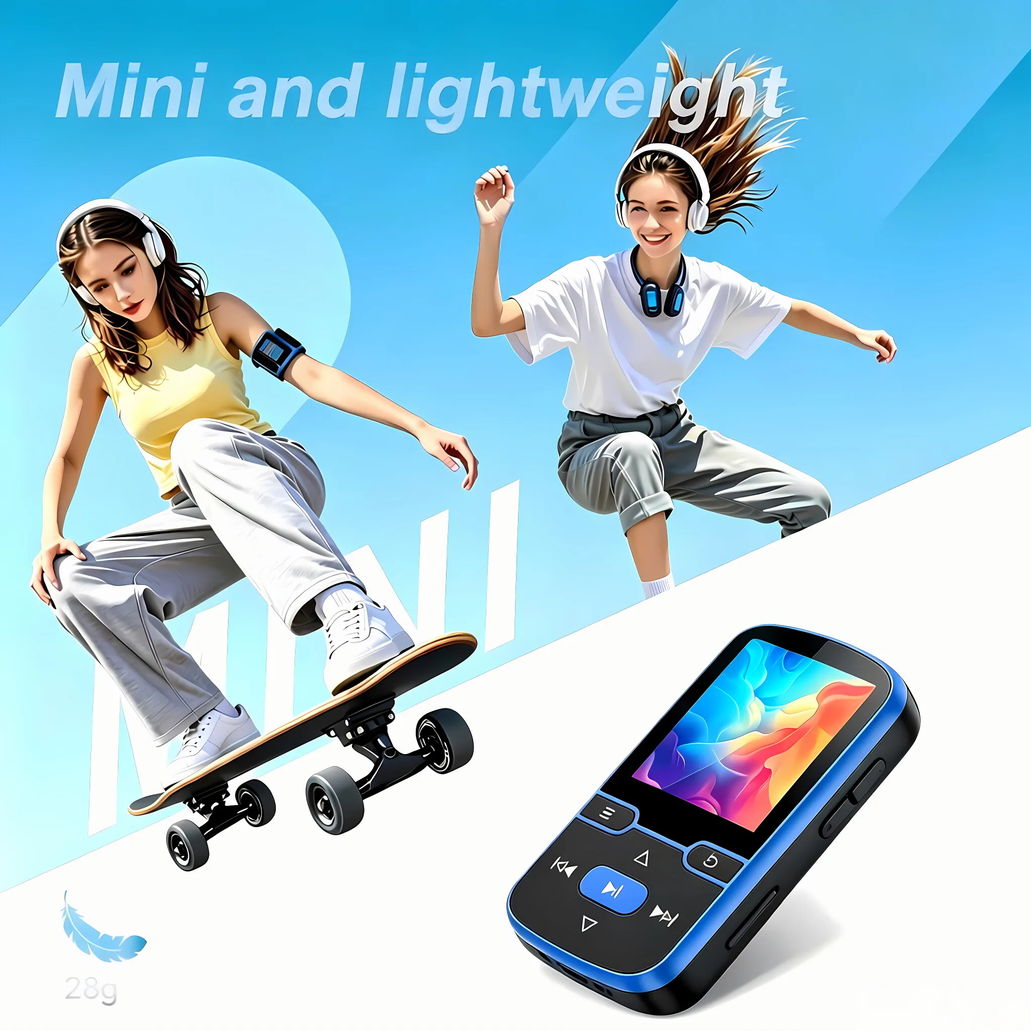 64GB MP3 Player with Clip, X62 Bluetooth 5.3 Music Player for Sports