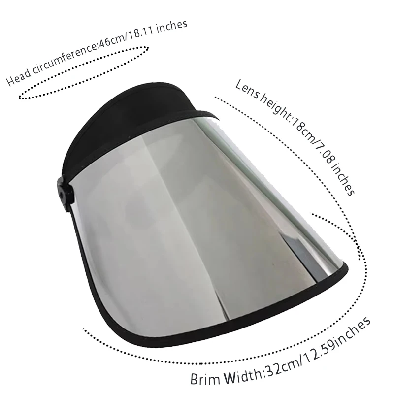 Silver Summer Face Shield Sun Cap Unisex Full Protection Face Cover Big Size Hats for Outdoor Sport Hiking Travel Designer Visor