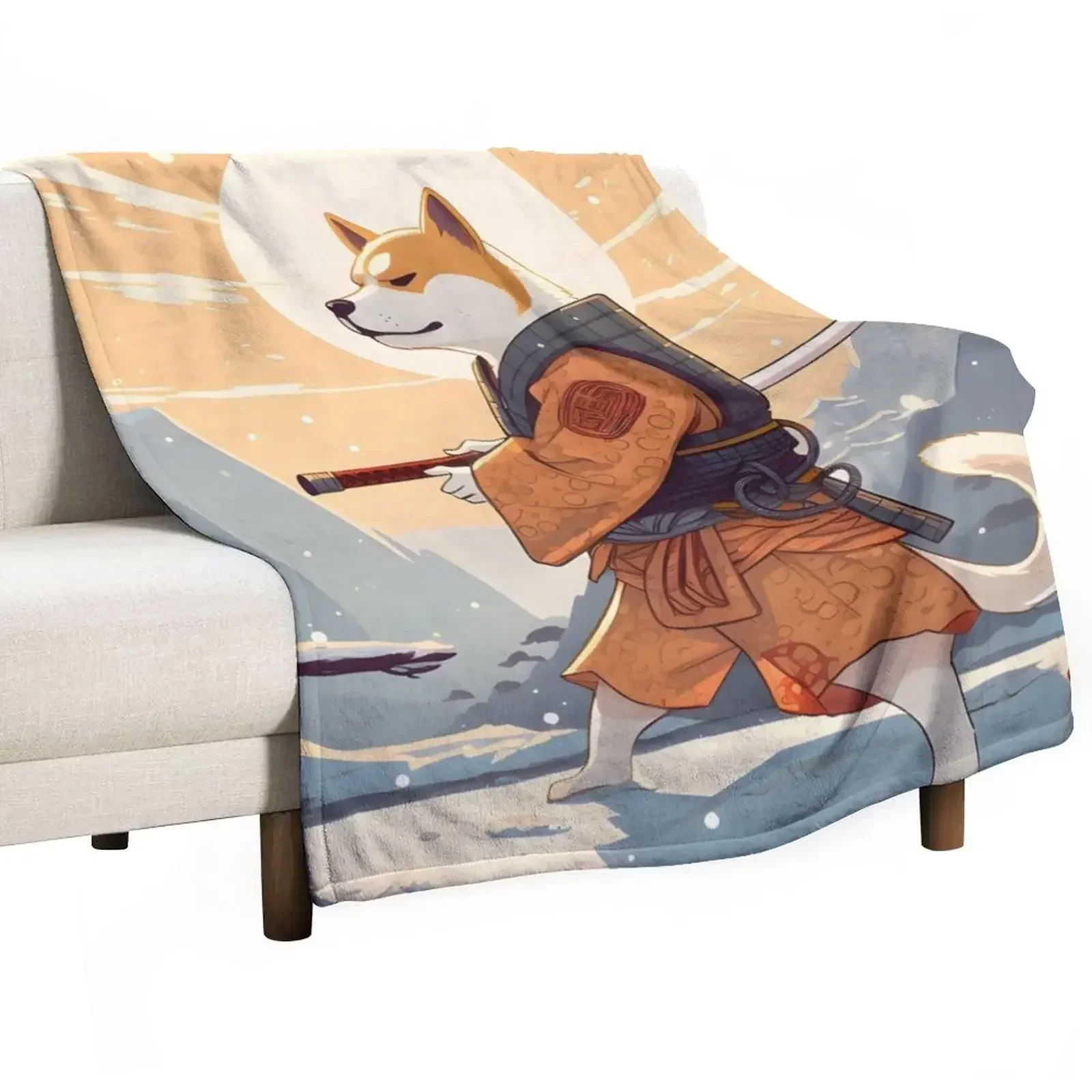 

shiba samurai Throw Blanket Beautifuls Decorative Throw Plaid on the sofa Blankets