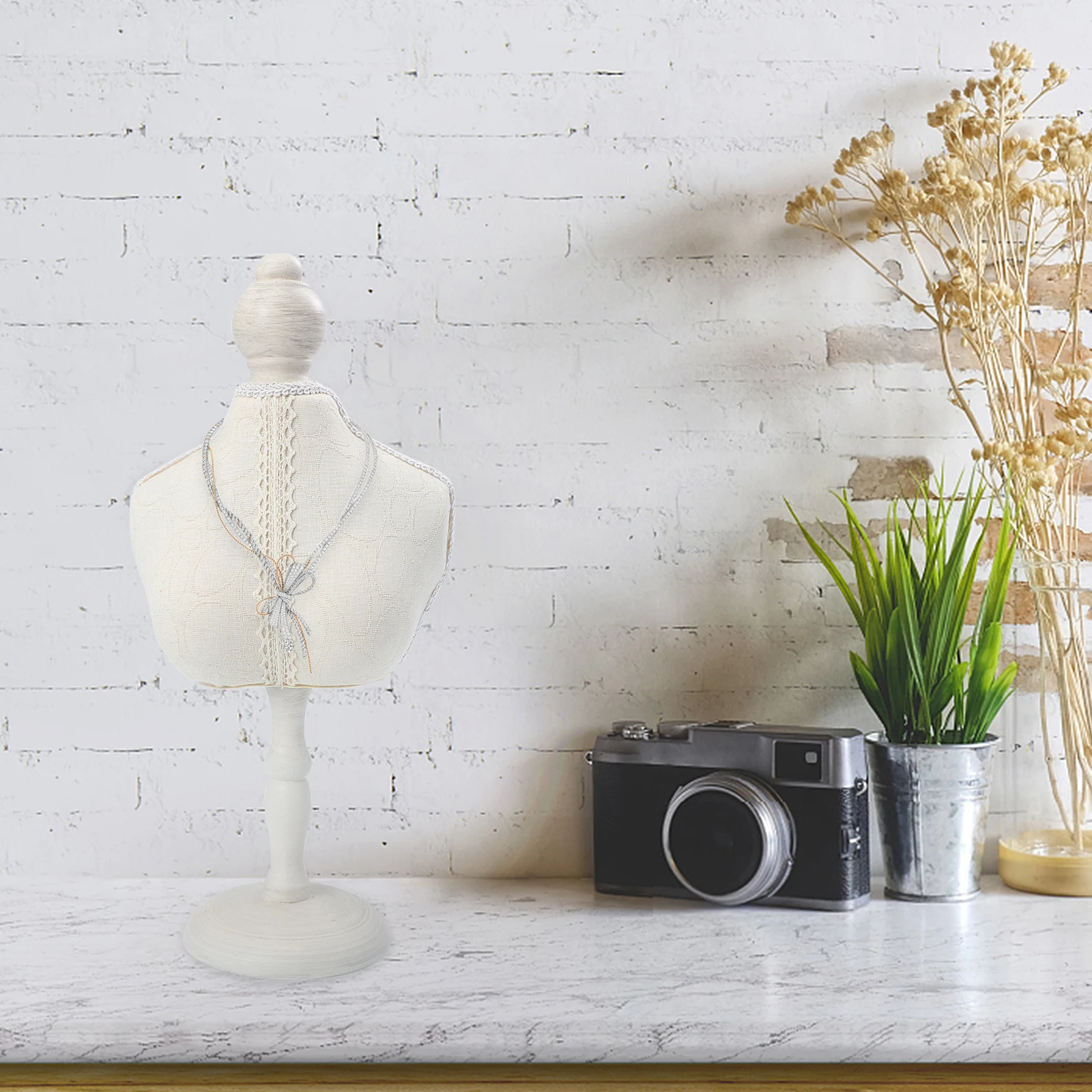

Jewelry Rack Small Necklace Display Stand Cloth Density Board Compression Molding Durable Classic Design Home Decoration