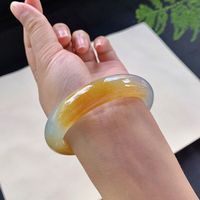 Myanmar Natural Emerald Kinds Of Yellow Jadeite Positive Circle Jade Bracelet Moisturizing Huang Feiyu Treatment