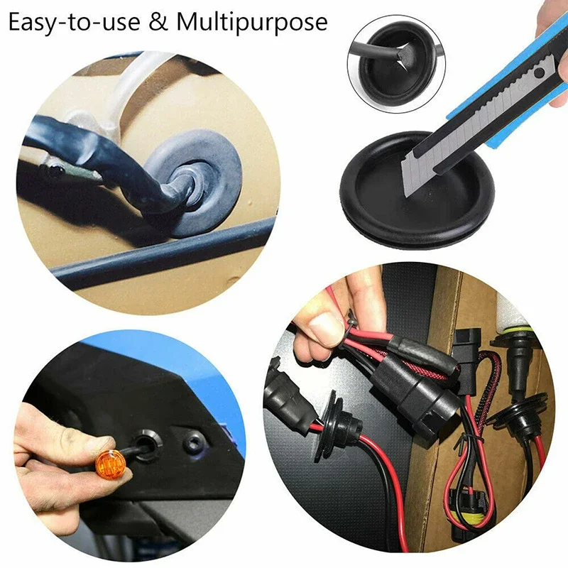 200 قطعة مجموعة جروميت مطاطية مانعة للتسرب كابلات مفتوحة/مغلقة جروميت المقابس الكهربائية موصل طوقا حلقة يا حلقة حماية سلك أداة #6