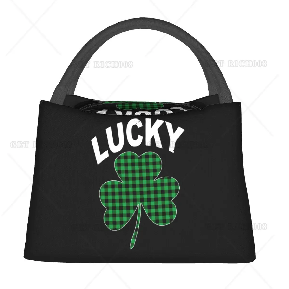 Lucky Clovers St.patrick Lunch Bag Insulated Lunch Bag Food Container Bento for Women Girl School Work Picnic