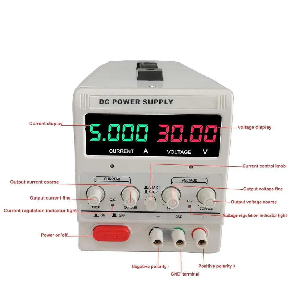 Regulowany zasilacz liniowy 30 V 5 A DC DIY Naprawa elektroniki Research Laboratorium