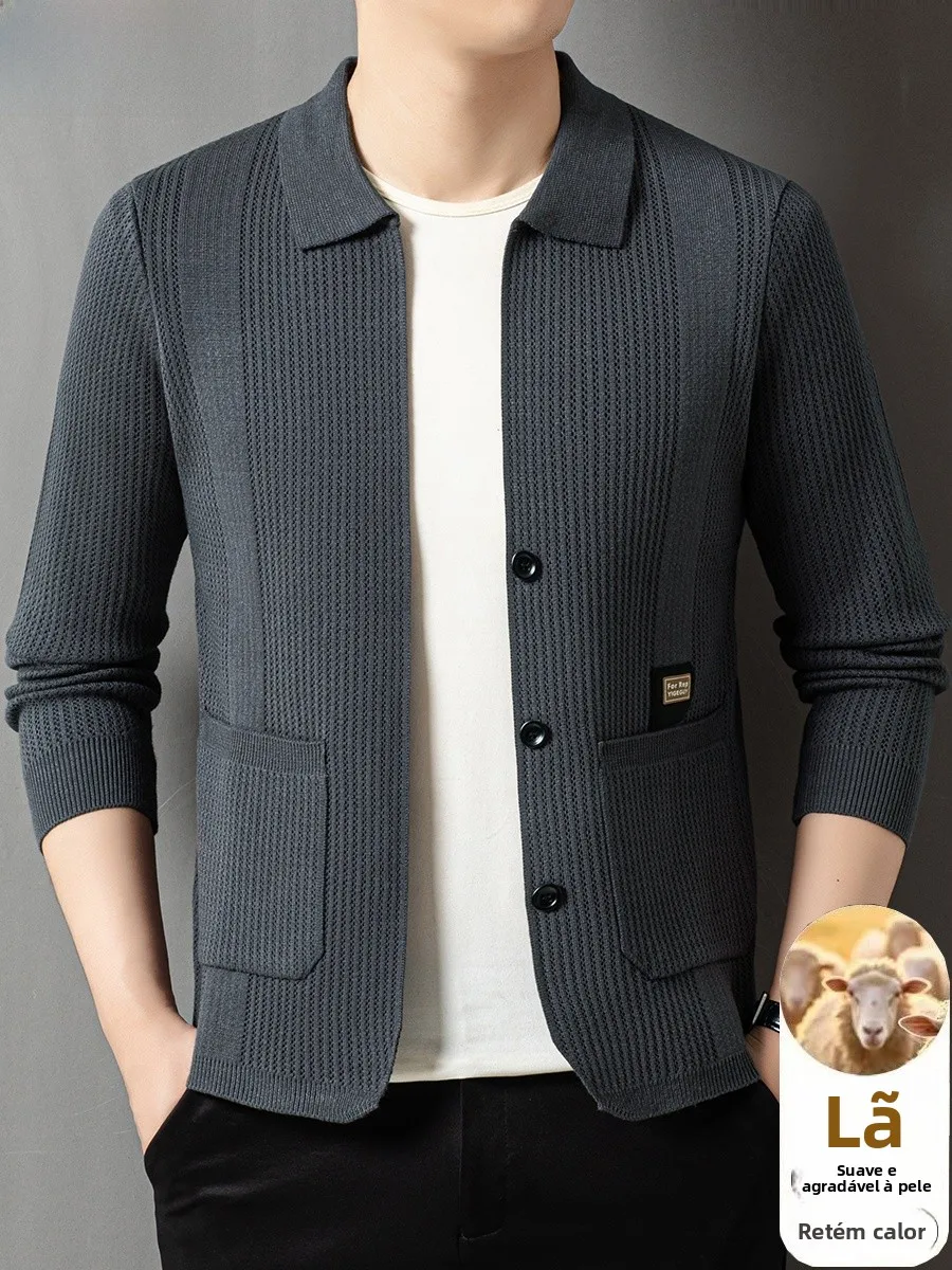 Cardigã Masculino de Lã Tricotada TUCANO: Estilo Casual, Moda Primavera-Outono, Casaco de Lazer Moderno, Agasalho Masculino d...