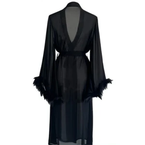 Seidenstrafe Pyjamas für Frauen, Langarm, langes Nachthemd, Simulationsgewand, komfortable hausgemachte Kleidung 10 Hauptverkäufe lange Feder - №5