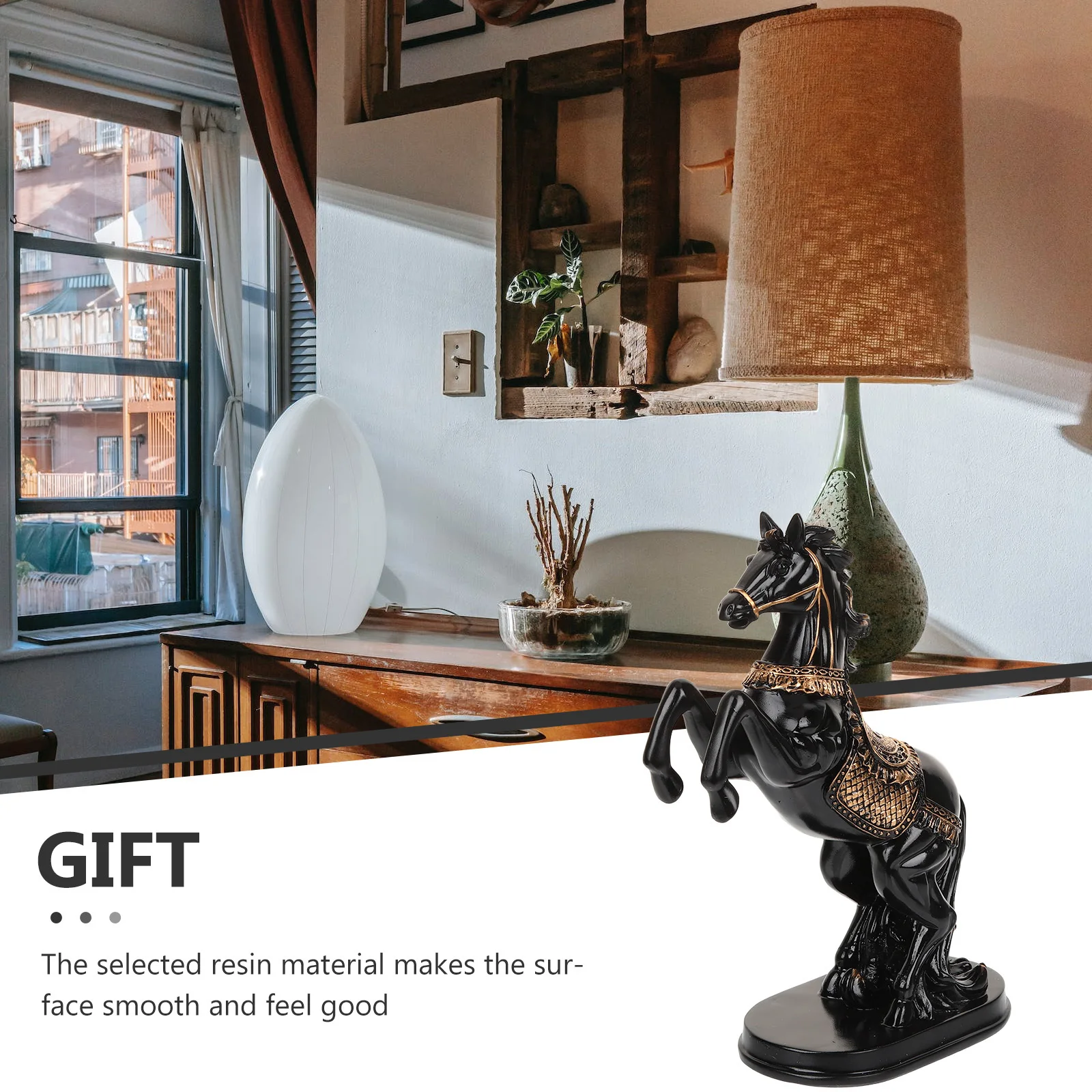 

Luxury Resin Horse Sculpture for Interior Design Home Decor Office Desk Art Piece Living Room Bedroom Shelf Display Gift Idea