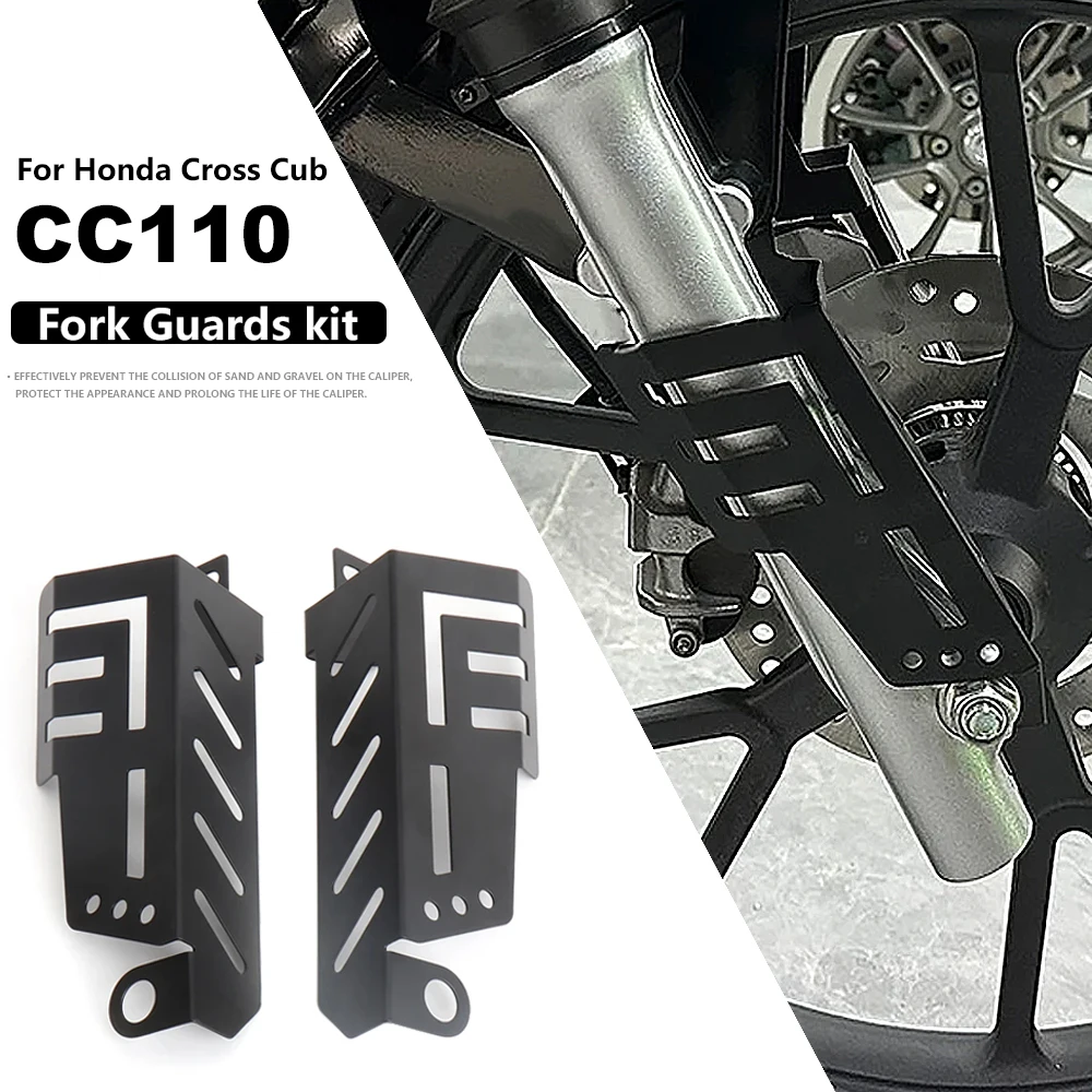 

Motorcycle Accessories Black Front Fork Guards kit Brake Caliper Guard For Honda Cross Cub CC110 CROSS CUB CC 110 2023 2024