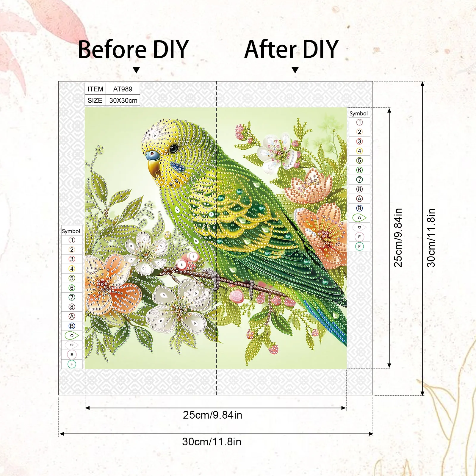 Special Shape Diamond Art Kits for Beginner and Adults,DIY Green parrot Diamond Art Painting Kits for Home Wall Decoration Gifts view 2