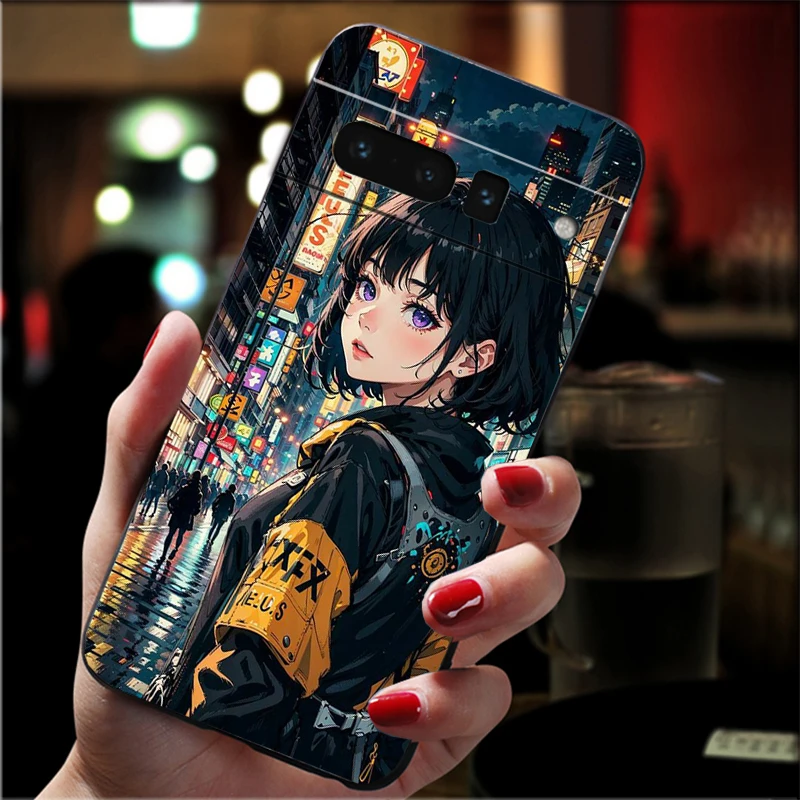 Japanese Style Anime Girl Phone Case For Google Pixel 9 Pro XL 9 8 7 Pro 8A 7A 7 6A 6 Pro Pixel 4 3 XL 5 6 4A