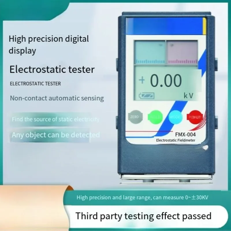 Medidor campo mano FMX-004, rango medición 0-± 3,00/30KV, medidor prueba ESD Digital, probador campo electrostático