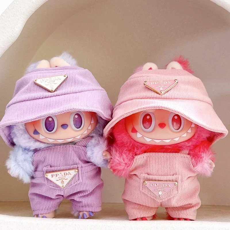 أفخم دمية تنورة رائعتين تنورة مجموعة Kawaii ألعاب من القطيفة ل 15-17 سنتيمتر Labubu V2/v3 دمى DIY بها بنفسك الملابس والاكسسوارات هدية