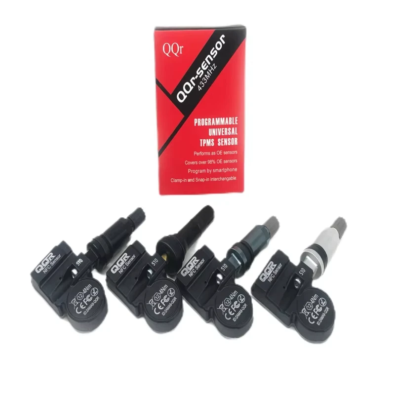 For QQr NFC Digital TPMS Sensor Wireless Tire Pressure Monitoring System 315MHz Frequency Solar Powered for Cars 3-Year Warranty