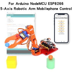 Braço robótico kit diy para arduino 5-axis robô sg90 servo peças diy nodemcu manipulador garra braço mecânico fabricante aprendizagem diy kit