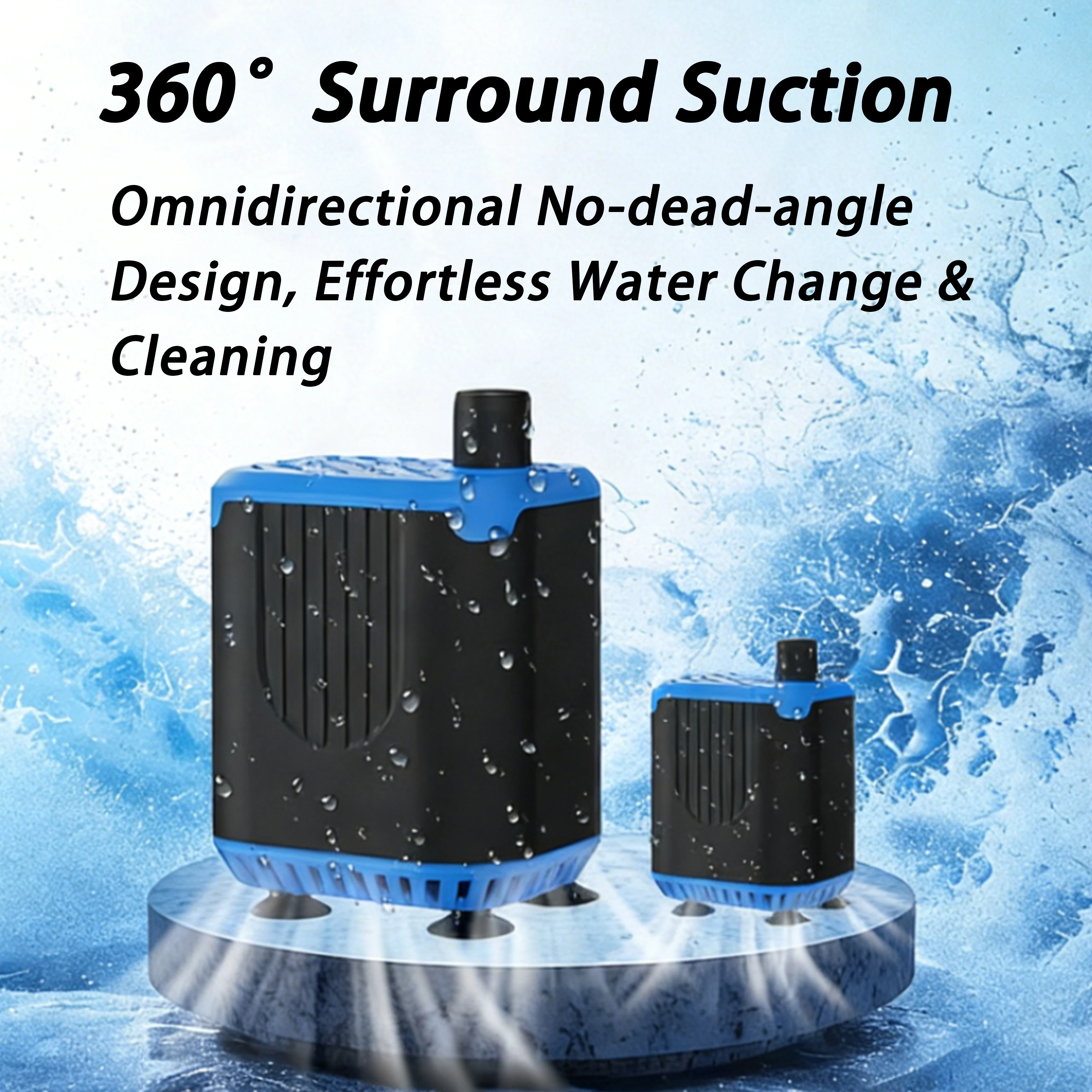 DC12V Submersible Pump for Fish Tank Circulation, Ultra-low Water Level Bottom Suction Pump, Flow Rate 350/400/700/800L/H