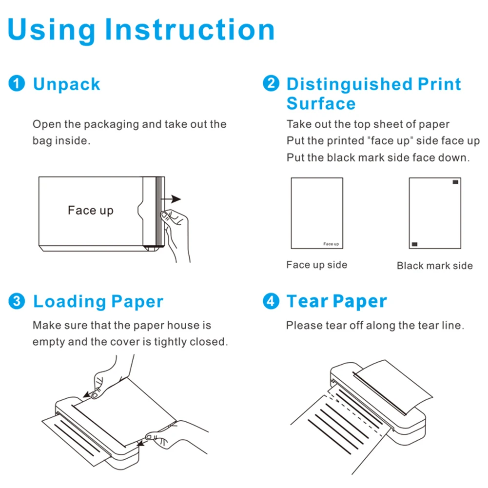 100/200 Sheets A4 Thermal Paper Folding Continuous Printing Paper Auto Recognition Multipurpose Printing Paper