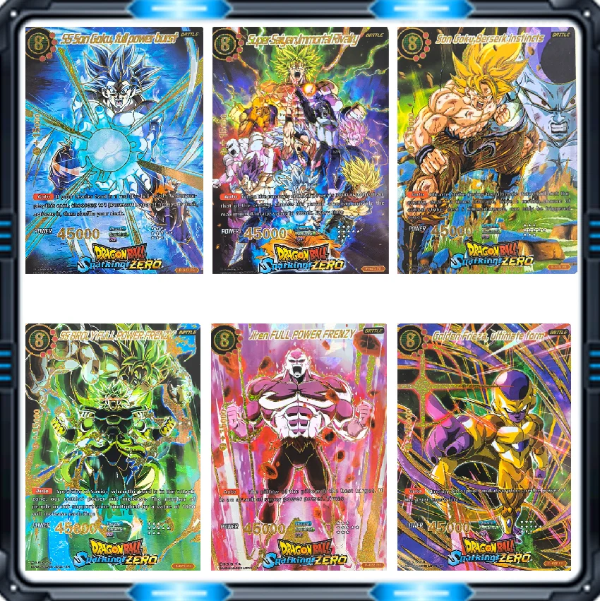 DIY English Dragon Ball Cards Goku Jiren Frieza Broly Embossed Gold Foil Collectible Trading Card Anime Fan Gift