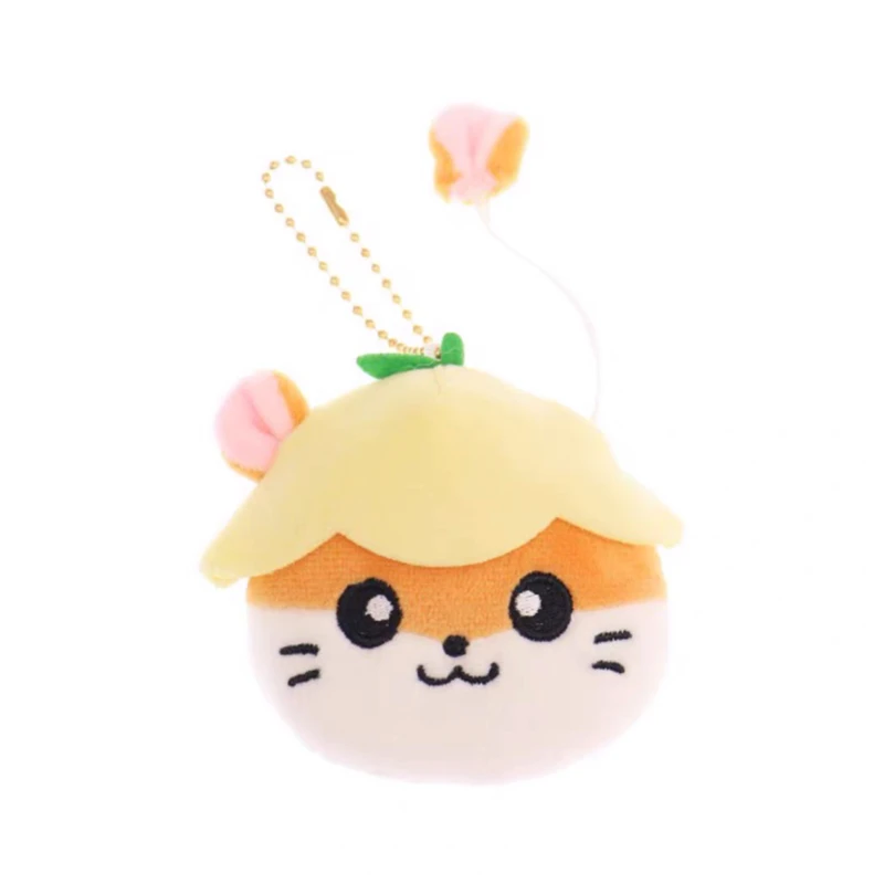 Corocorokuririn Hamster Plush Keychain Cute Tape Measure Rule Animal Head Bag Keychains Key Ring