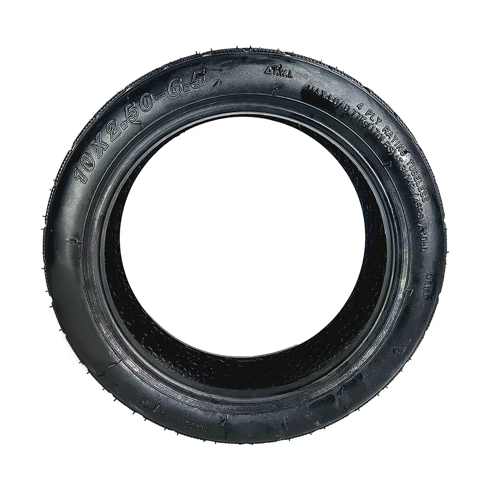 Rubber Scooter Tire 10x2.50-6.5 Tire Black Electric Scooter Anti-slip Tread Pattern For 10 Inch Electric Scooter