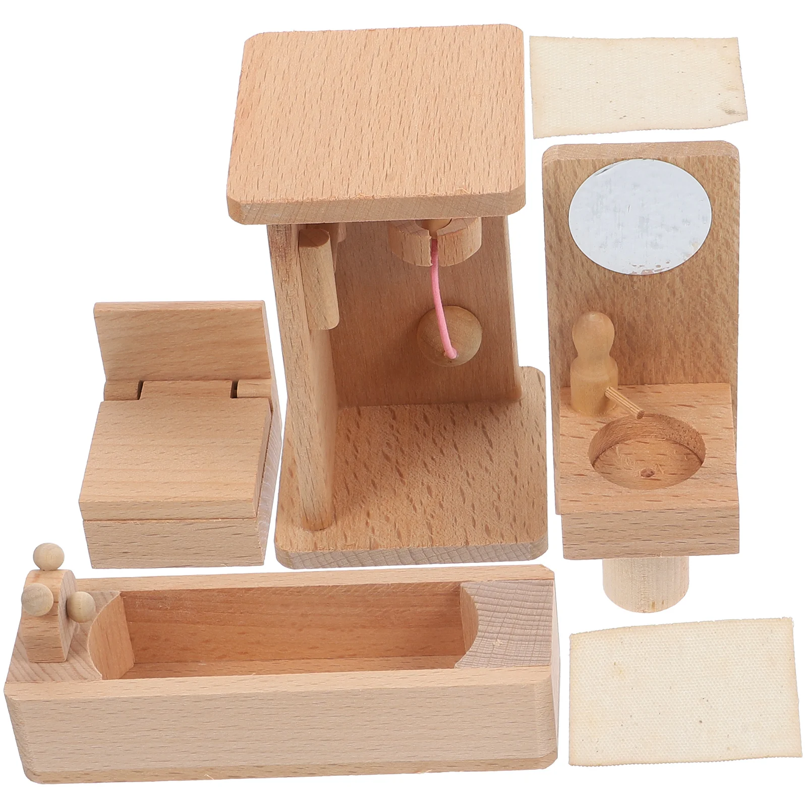 

Dollhouse Toilet Wooden Toy Set Childrens Toys Miniature Furniture Personality Accessories Dolls