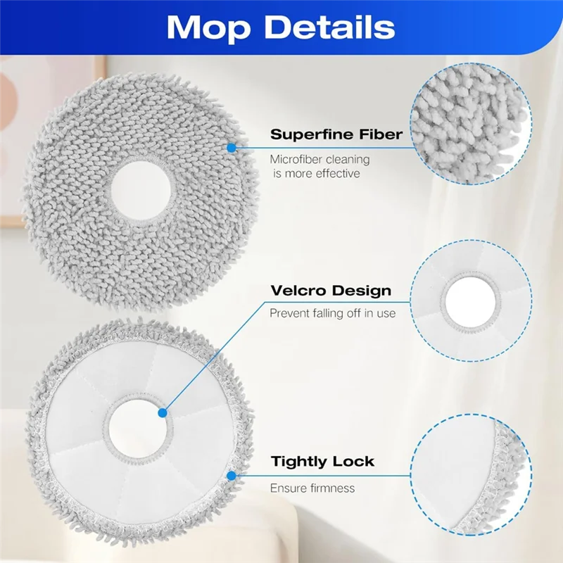 ABVI-For Dreame X40 Ultra/L40 Ultra/S20 Pro Ultra/MOVA P10 Ultra Vacuum Cleaner Accessories Filter Side Brush Dust Bag Mop Pads