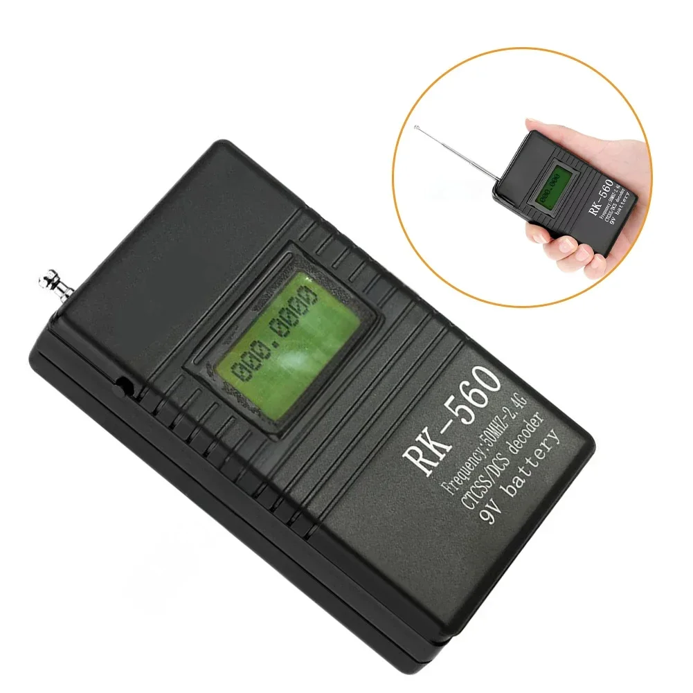 1pc RK560 Frequency Meter Counter Accurate Testing 50MHZ-2.4GHz Battery Powered Frequency Counter Instruments Replace Parts