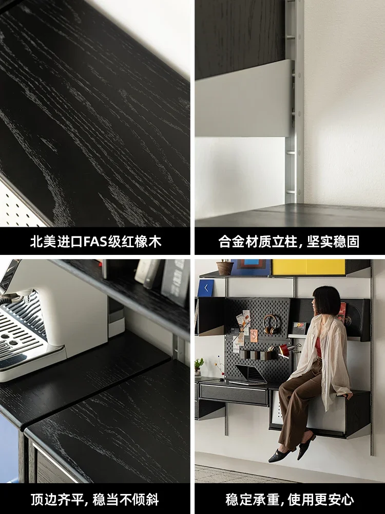 Multifunctional wall unit Retro wall system Shelf combination Bookshelf TV  wall hanging cabinet