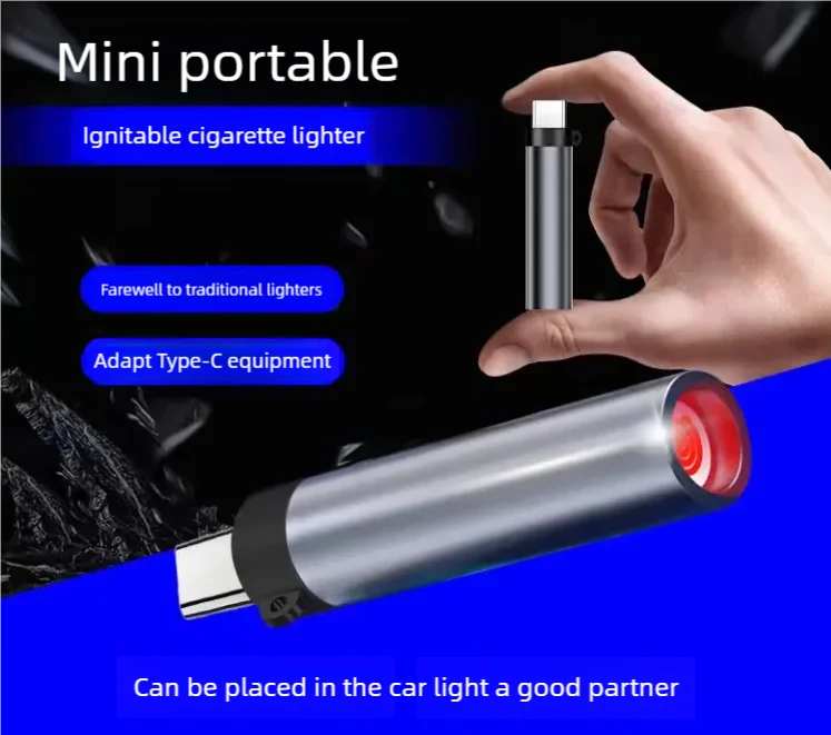 Mini Rechargeable Lighter - Portable Wireless Ignition, Smart Type-C Charging, Compact Metal Design  Mini Lighter