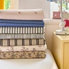 Double Layer Gauze Striped Flat Sheet, Soft Breathable Crinkled Cotton Bed Sheet,Machine Washable 2