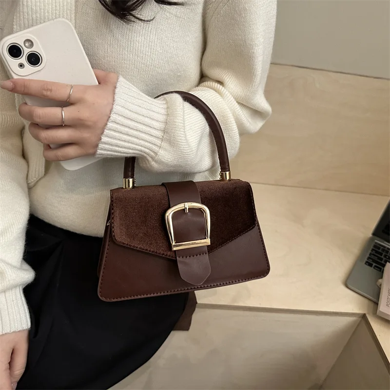 

Spring new fashion women's top retro commuter small square bag handbag casual street style design single shoulder crossbody bag
