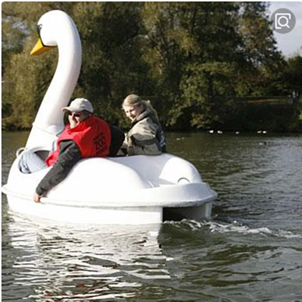 Barco de fibra de vidrio con pedales para 2/4 personas, barco de dibujos animados, bicicleta de agua, barco de placer, barco de herramientas, juego de agua