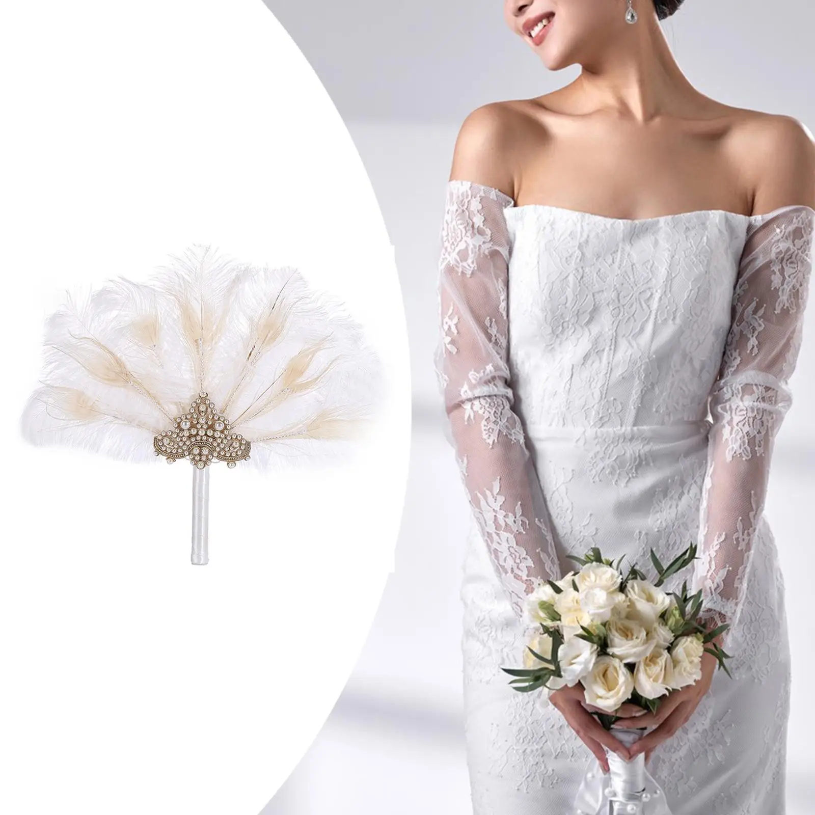 

Веер из искусственных перьев, декоративное шоу, подарок для гостя, элегантный ретро-дизайн, украшение для вечеринки, ручной свадебный костюм, свадебный веер