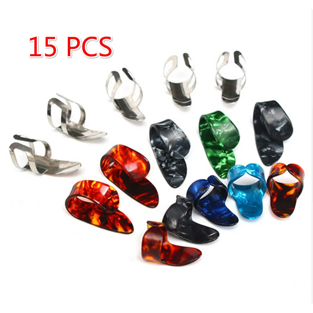 

15pcs Picks For Guitar Finger Cots Set Thumb Ultra Thumb Picks Thin Durable Fingertip Protectors for Guitar Bass