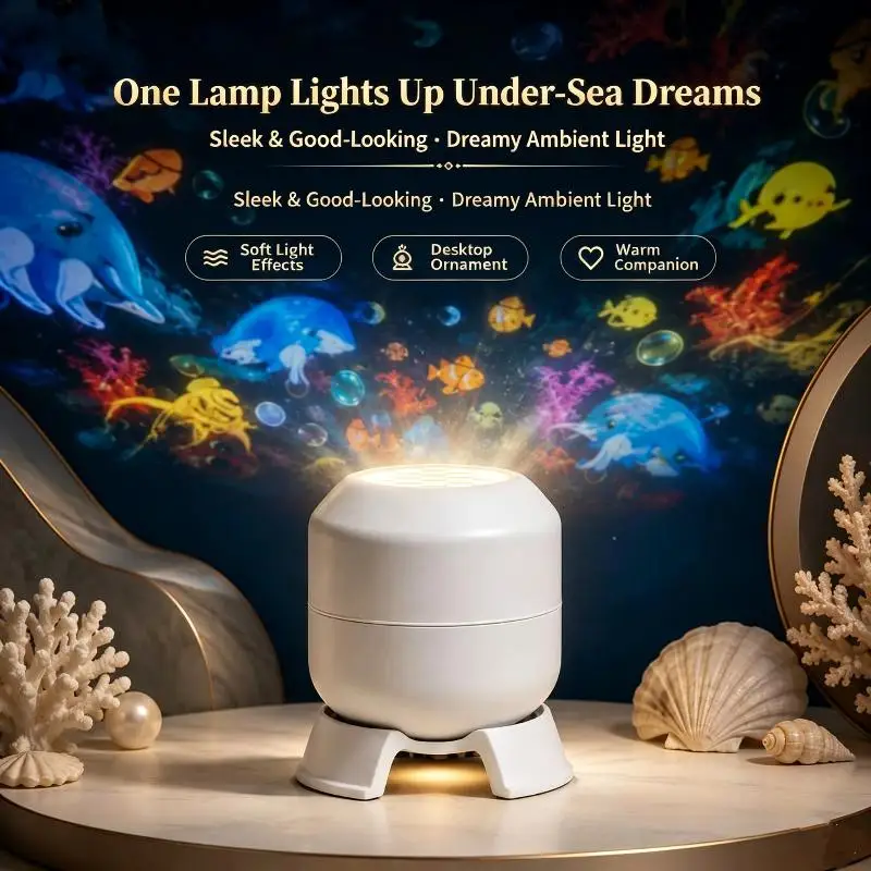 LED Starry Ocean Projection Light 360°Rotating Dynamic Night Light USB Plug-in Creative Birthday Gift For Preferred Bedroom Lamp