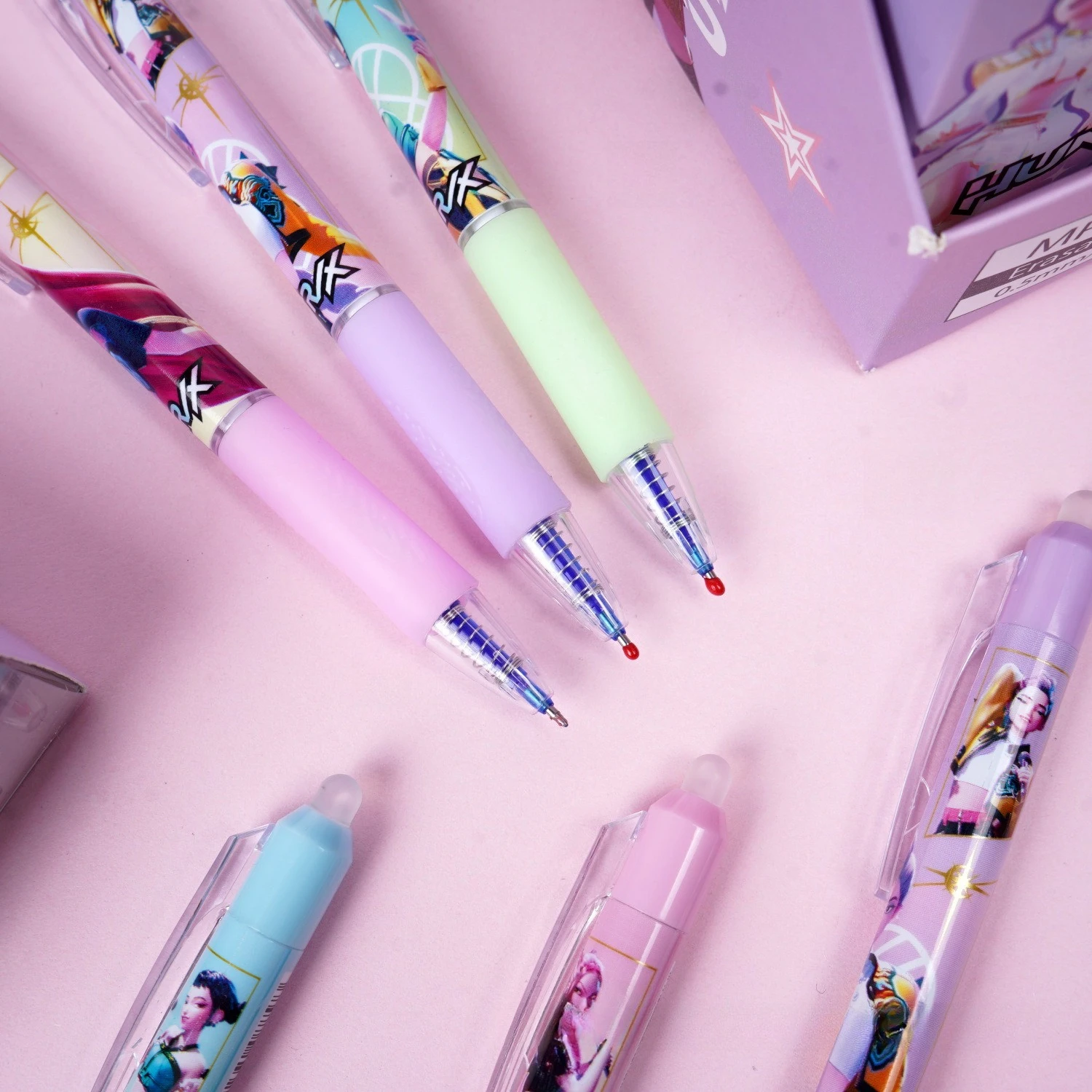 Anime Gilrs Lumi Mila Zoi Hunters Theme Erasable Gel Pens Press Retractable Black Blue School Stationery Gifts for Students Kids image 5