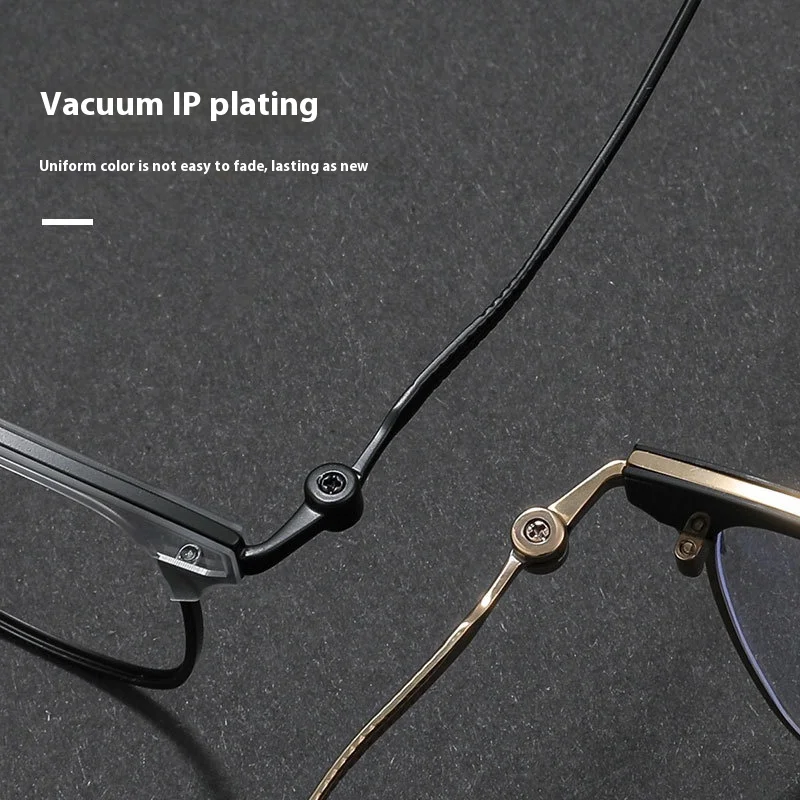إطار نظارة نصف إطار من التيتانيوم الخالص خفيف الوزن للغاية، نظارات طبية مخصصة، إطار نظارات تقدمي