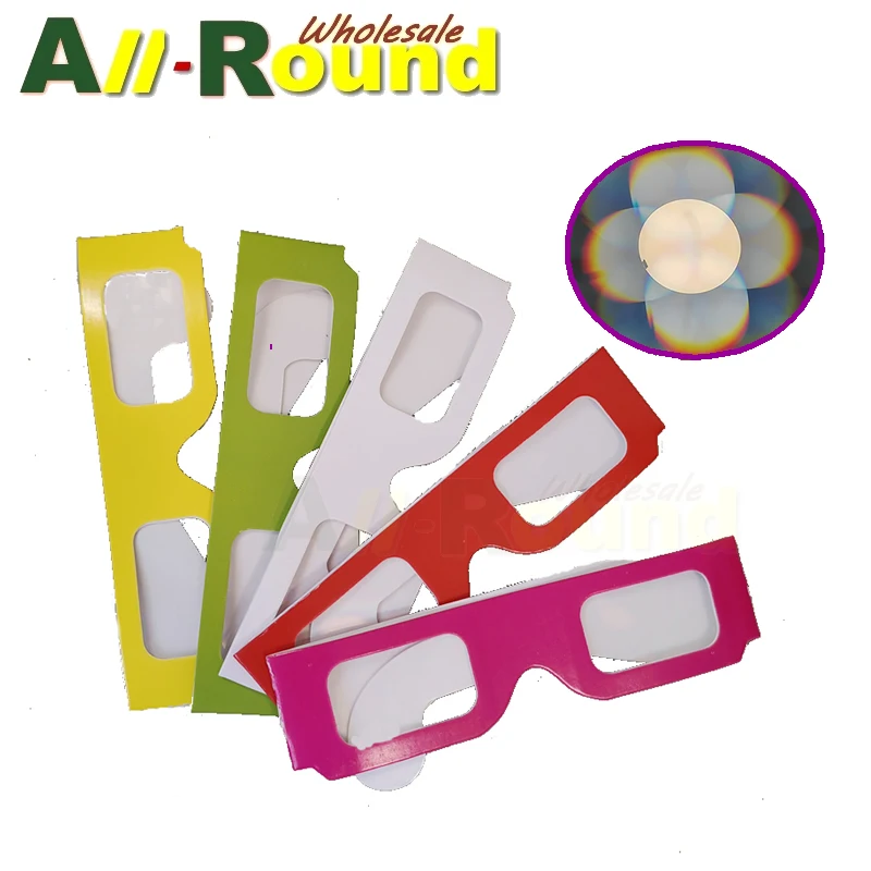 5Pcs Paper Frame 3D Fireworks Glasses Rainbow Glasses Glasses Light Lamp Bubbles Diffraction Glasses Used Music Festival Acces