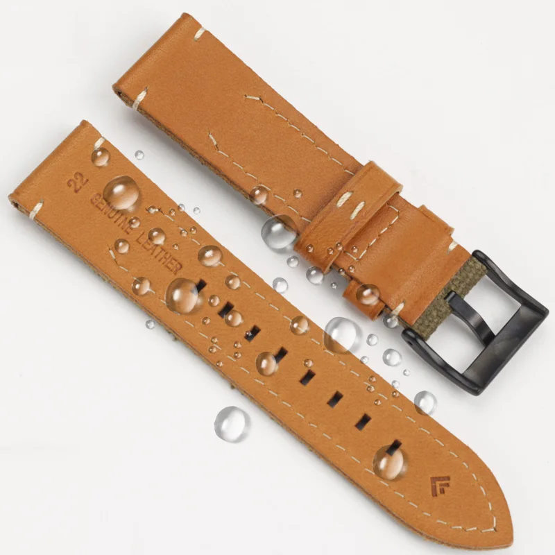 De Nieuwe Nylon Band Is Geschikt Voor Casio/Citizen/Iwc/Panerai Universeel Plat Canvas Horloge Met Leren Onderketting 22Mm 24Mm