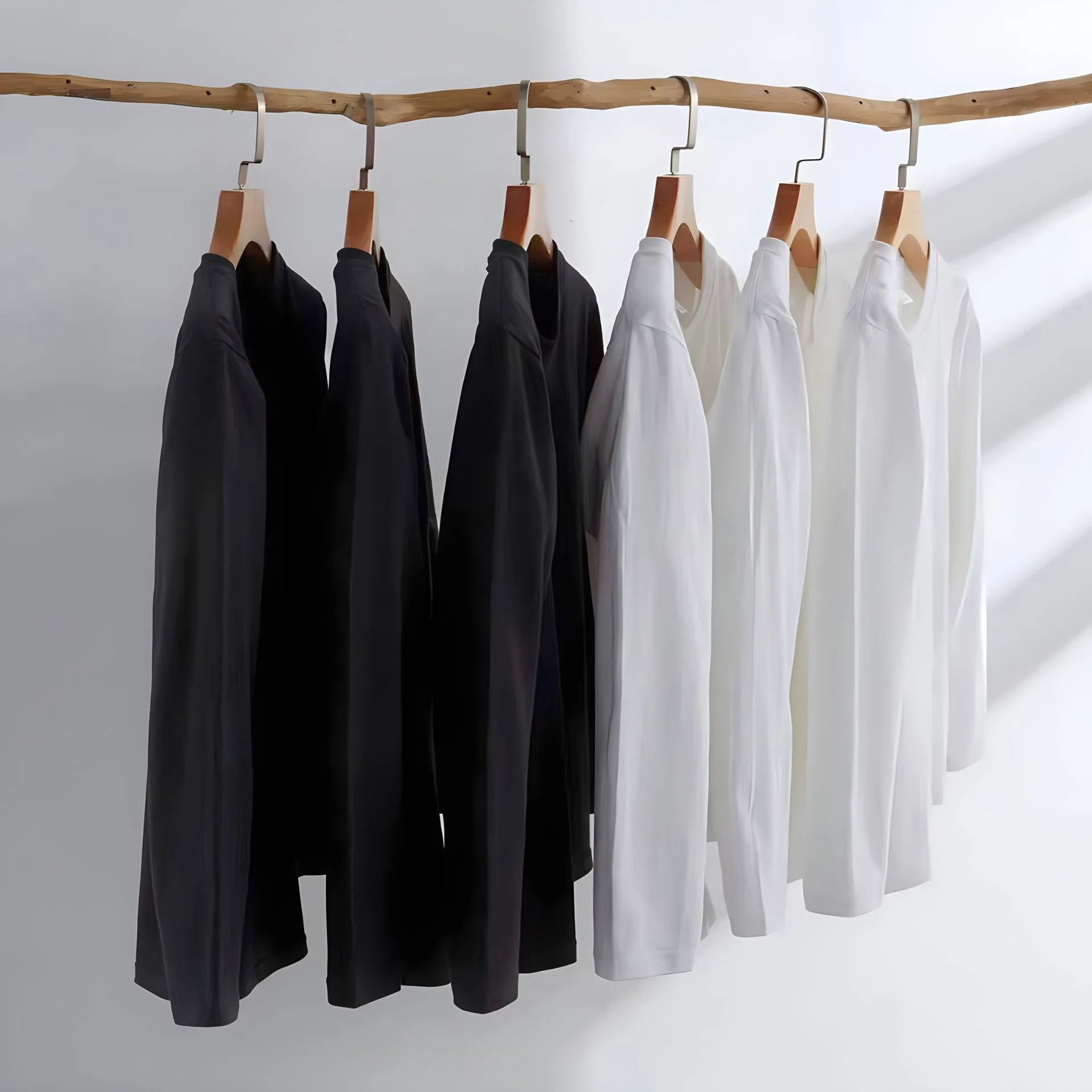 1 قطعة القطن الخالص تي شيرت ربيع الخريف الرجال قميص قطني بكم طويل الرقبة المستديرة تي شيرت بلون المرأة كامل طول كم بلايز