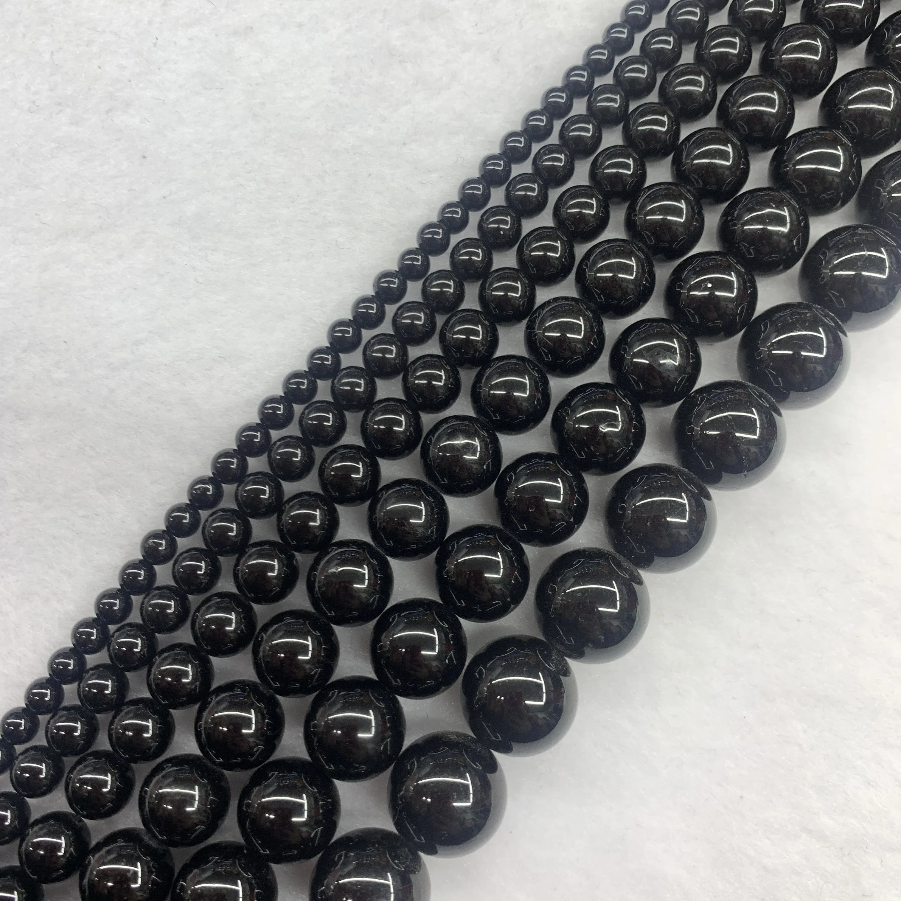 Wholesale AAAAA Natural Black Tourmaline Round Gem Stone Beads 15'' Strand 6/8/10/12 mm For Jewelry Making DIY Bracelet Necklace