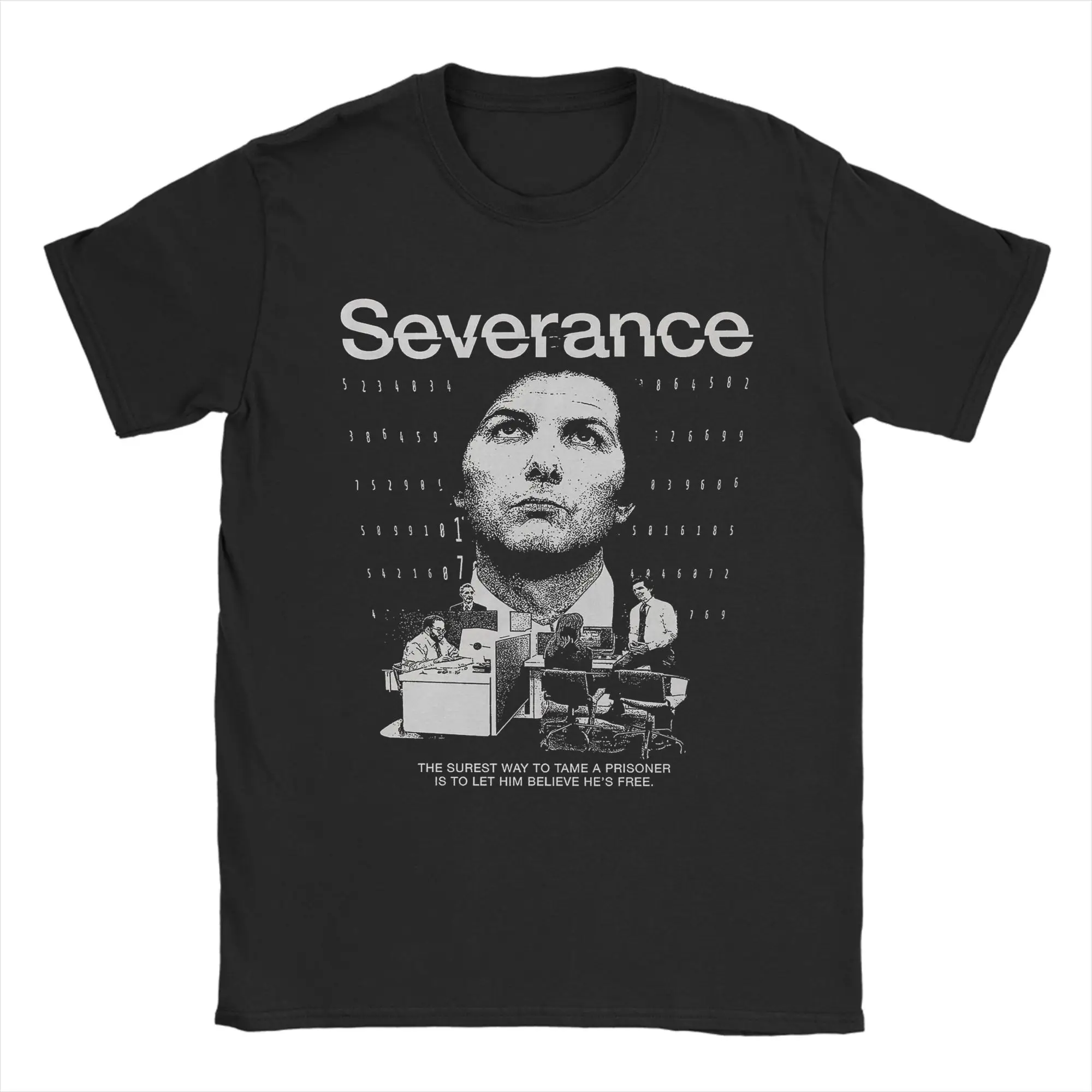 Men Severance Defiant Jazz Retro Movies Cover T Shirts  Pure Cotton Clothes Casual Short Sleeve Crewneck Tees Printed T-Shirt