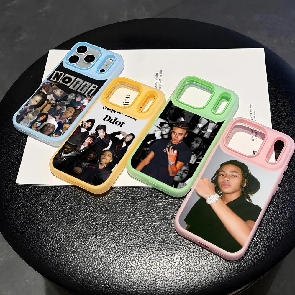 Rapper Dd osama Phone Case 2-in-1 Detachable Clear with Card Holder for iPhone 12-17 Soft Multi-Color