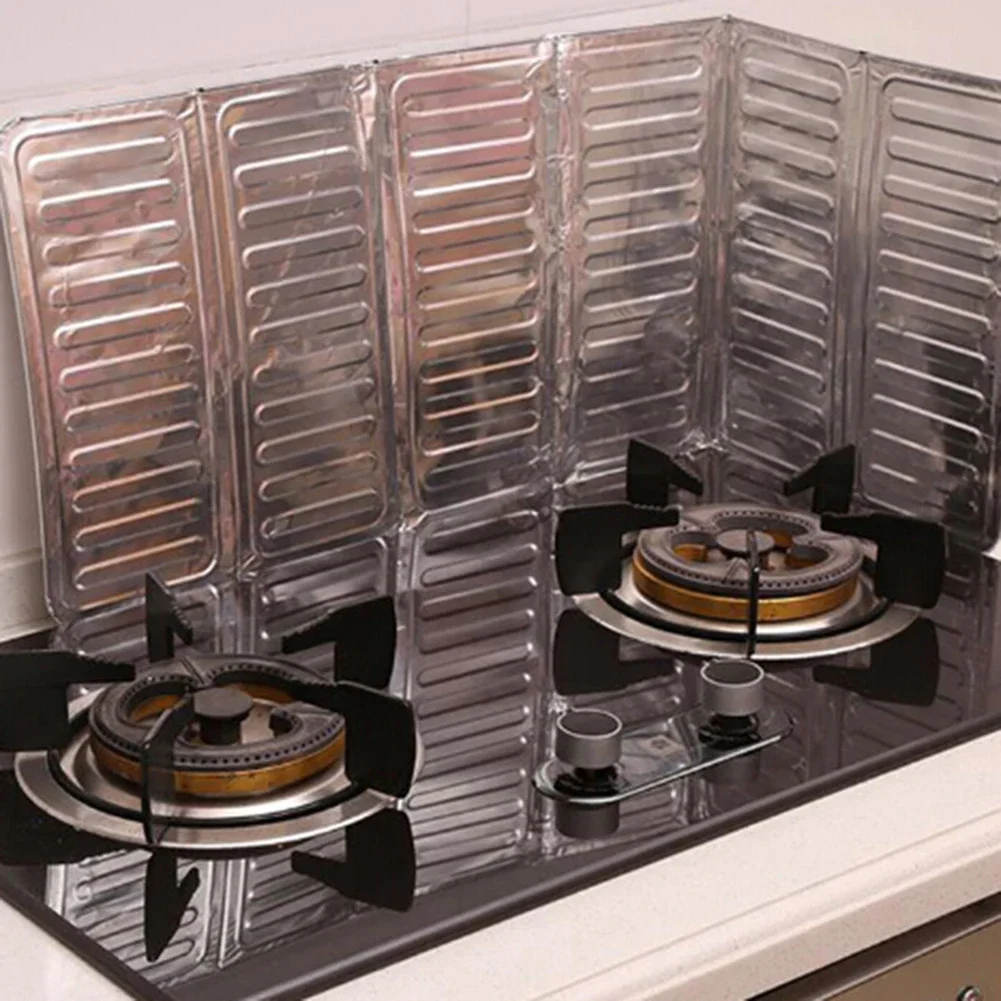 Non-stick Oil Splash Guard Silver Foil Removable Cooking Frying Stove Kitchenware Tool Oil Oil-Proof Gas Useful