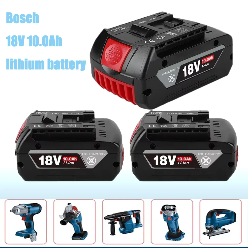 

NEW 18V 10Ah Rechargeable Li-ion Battery For Bosch 18V Power Tool Backup 10000mah Portable Replacement BAT609 Indicator Light