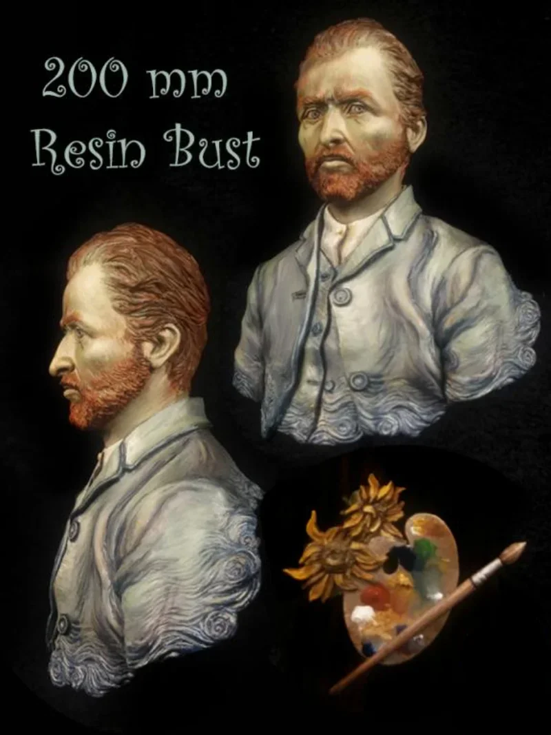 1/10 Scale Resin Portrait Model Kit Vincent Van Gogh Miniature Statue Toy Unassembled and Unpainted Free Shipping