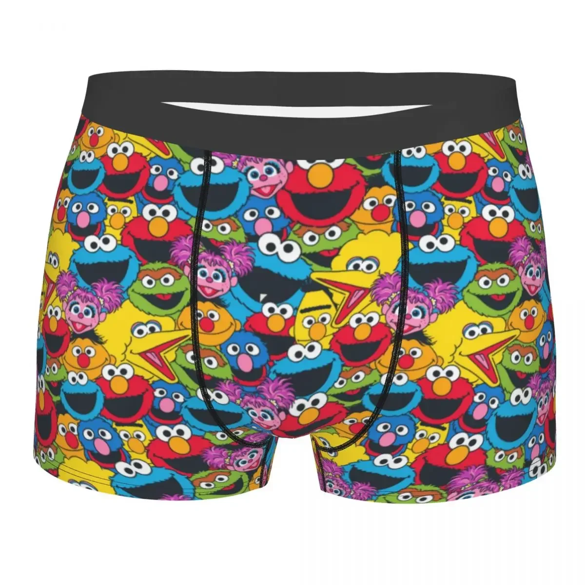 Novelty Cartoon Sesame Streets Boxers Shorts Panties Male Underpants Stretch Cookie Briefs Underwear