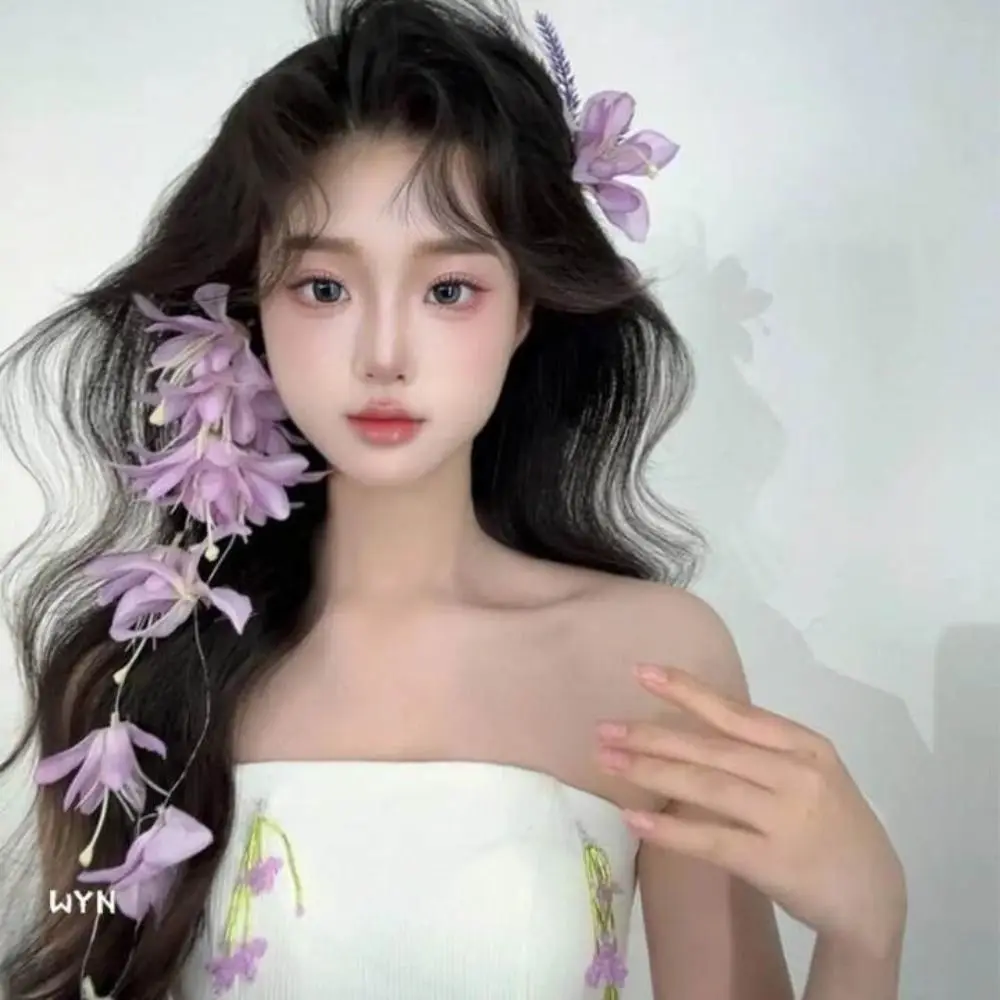 Hiasan Kepala Pengantin Rumbai Bunga Peri Gaya Perancis Elegan Hiasan Kepala Pengantin Pesta Pernikahan Perhiasan Rambut Aksesori Rambut