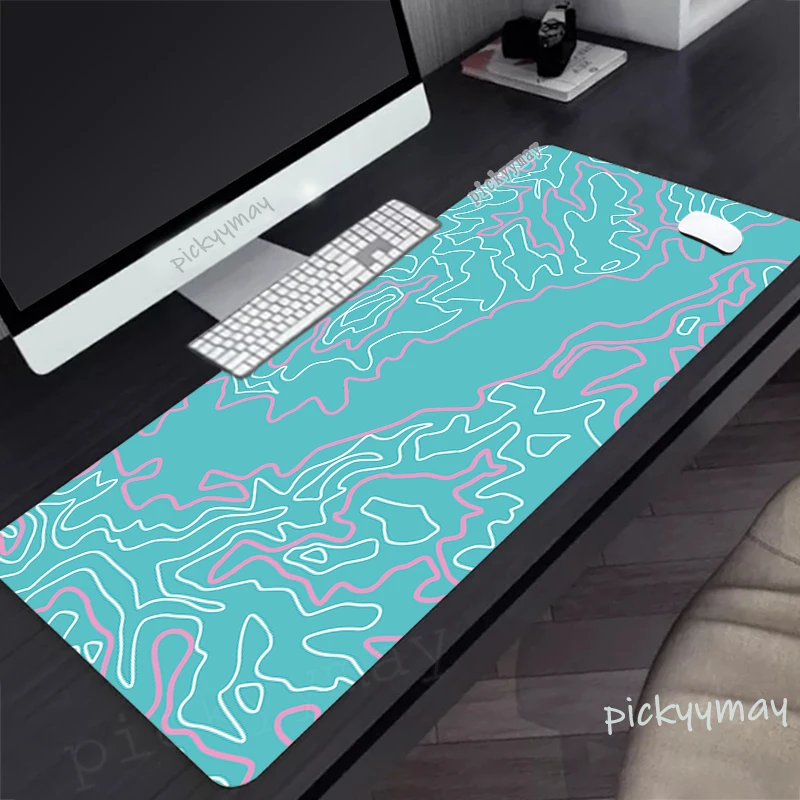 

Large Mousepad Gamer Mousepads Rubber Keyboard Mat Pc HD Desk Rugs Topographic Line Desk Mats Company Mouse Pad For Gift